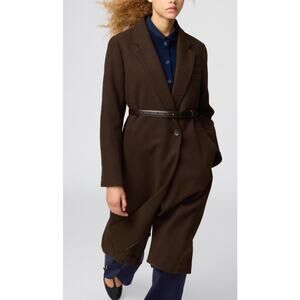 Uniqlo C Women Long Coat in Dark Brown